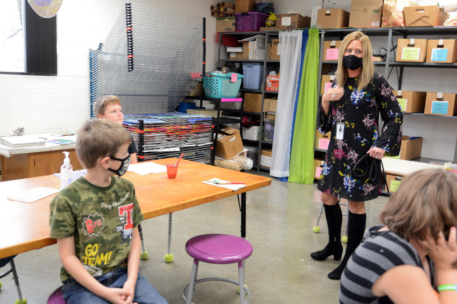 Tully visits Mrs. Fiene's class